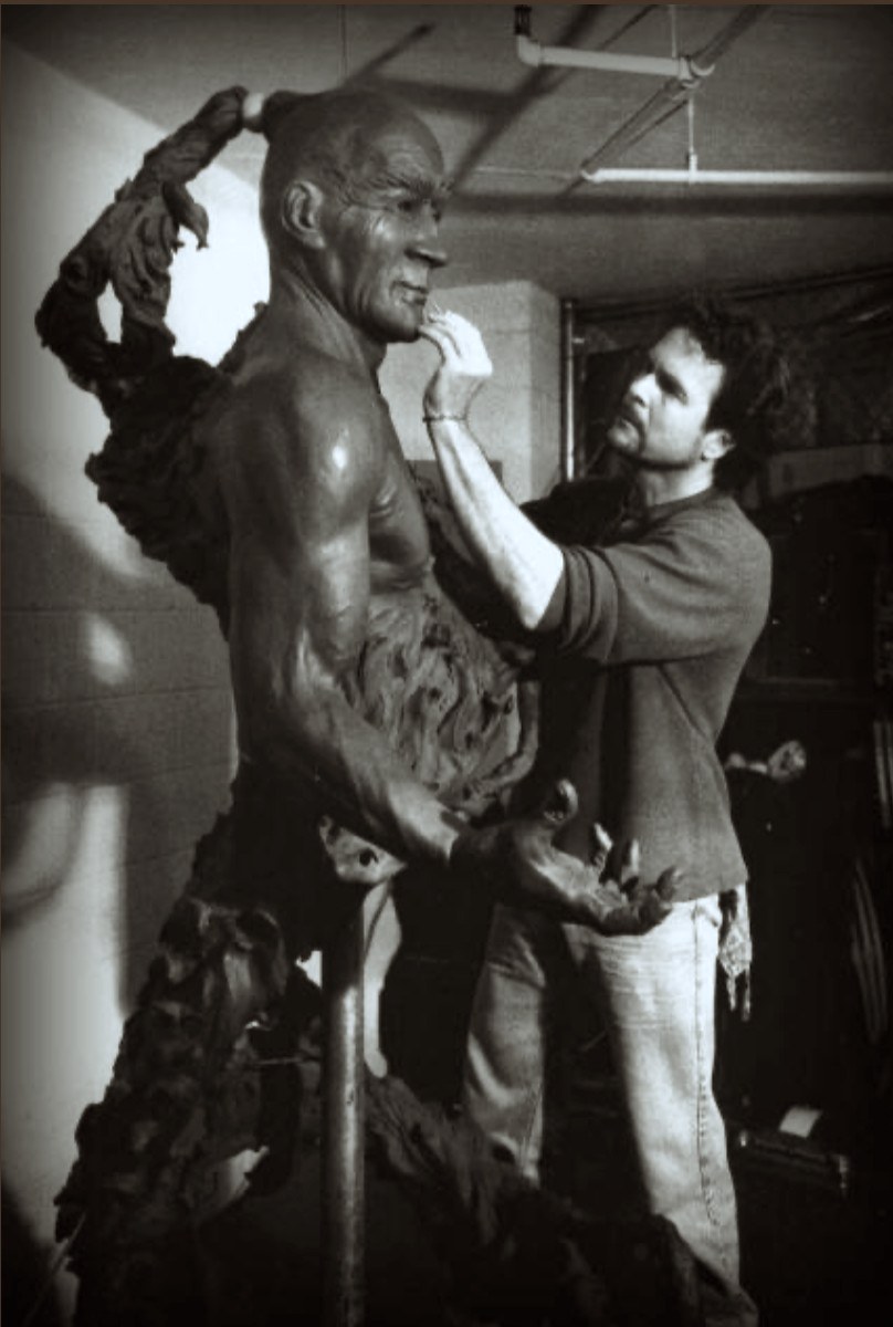 J. A. Pippett at work in the studio.